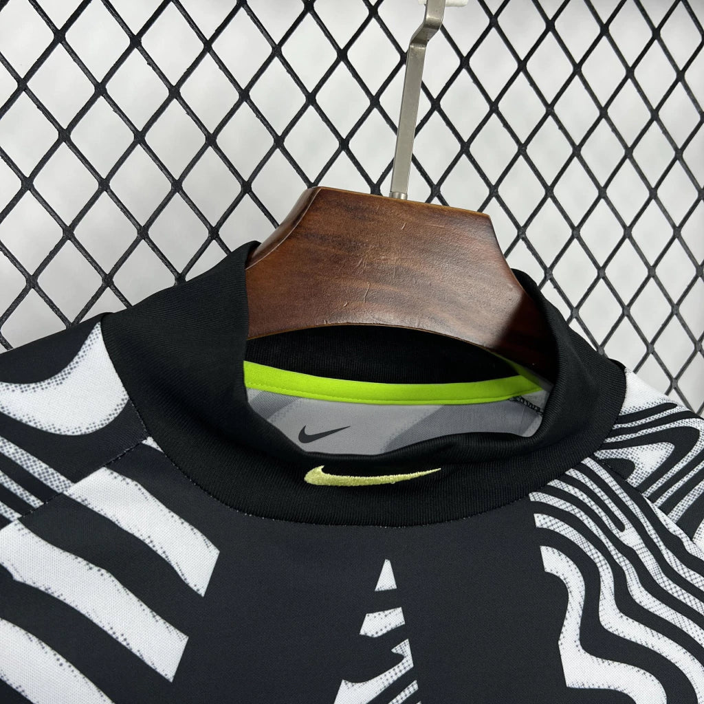 Camisa Brasil 2026/27 Goleiro - Manga Longa Masculina - Preta Branca