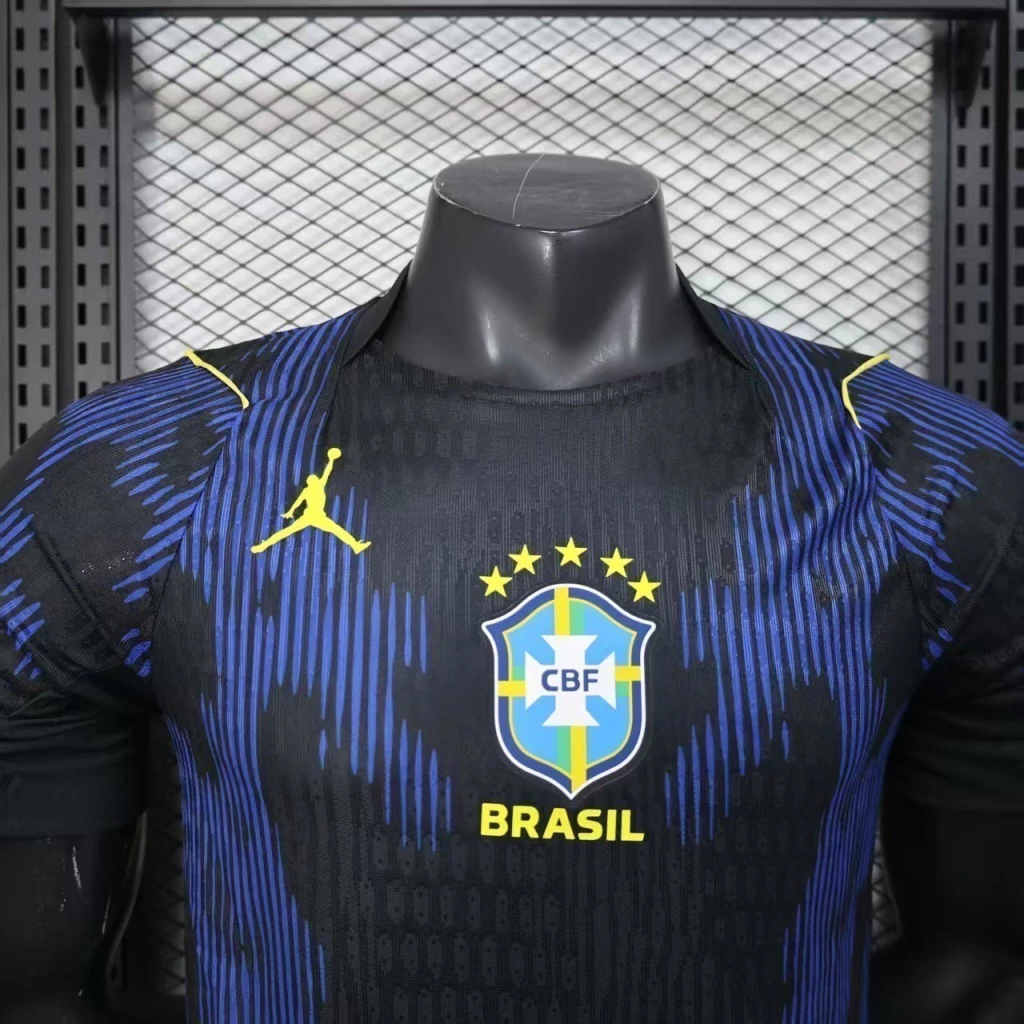 Camisa Brasil 2026/27 Jordan - Jogador Masculina - Azul e Preta