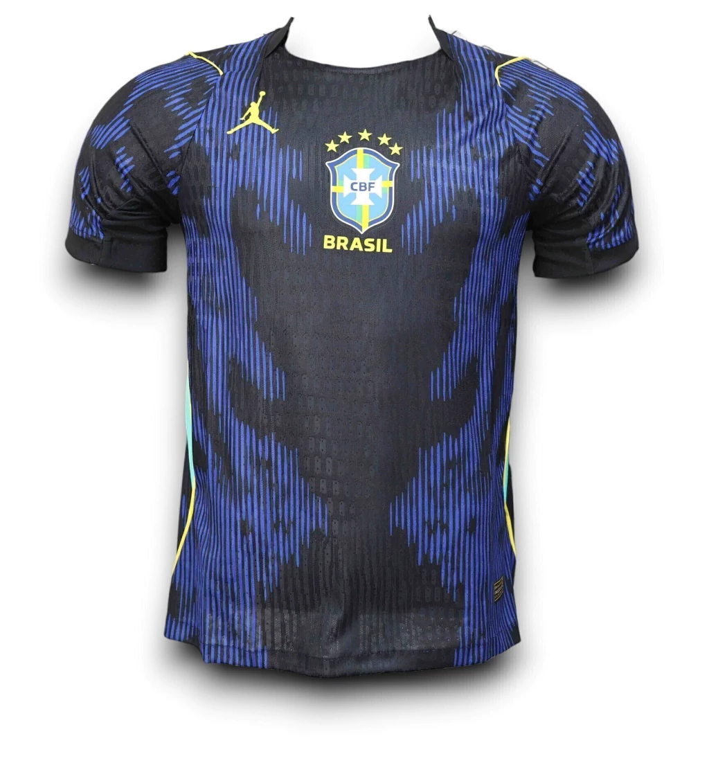 Camisa Brasil 2026/27 Jordan - Jogador Masculina - Azul e Preta